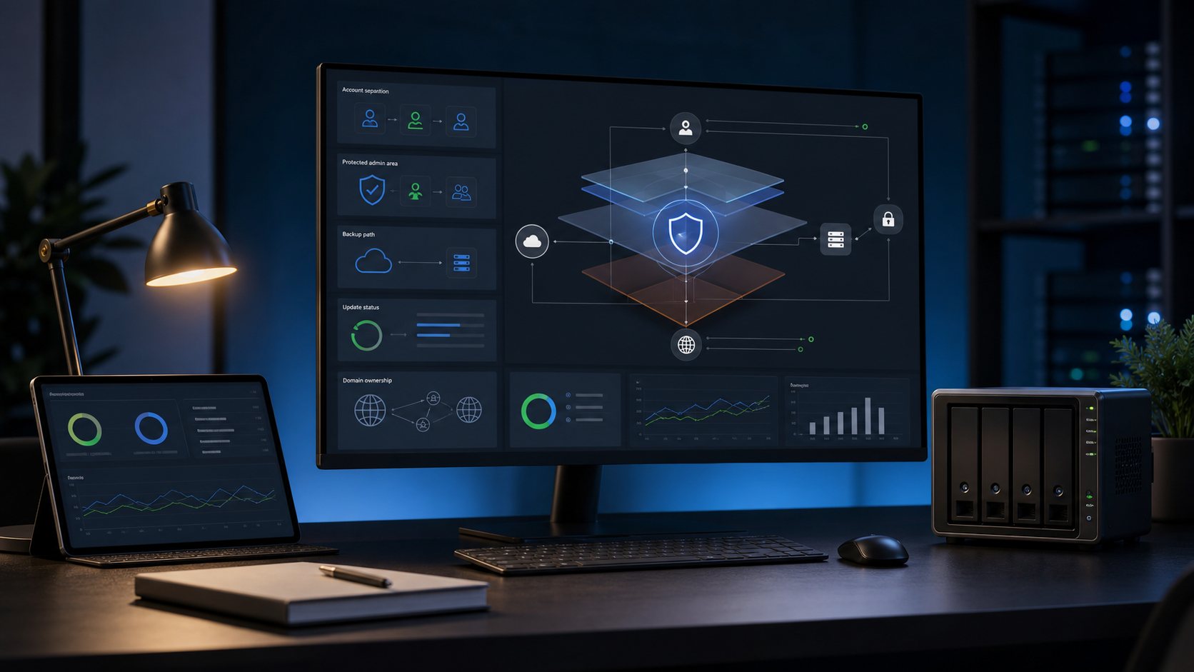 Layered website security planning for business accounts